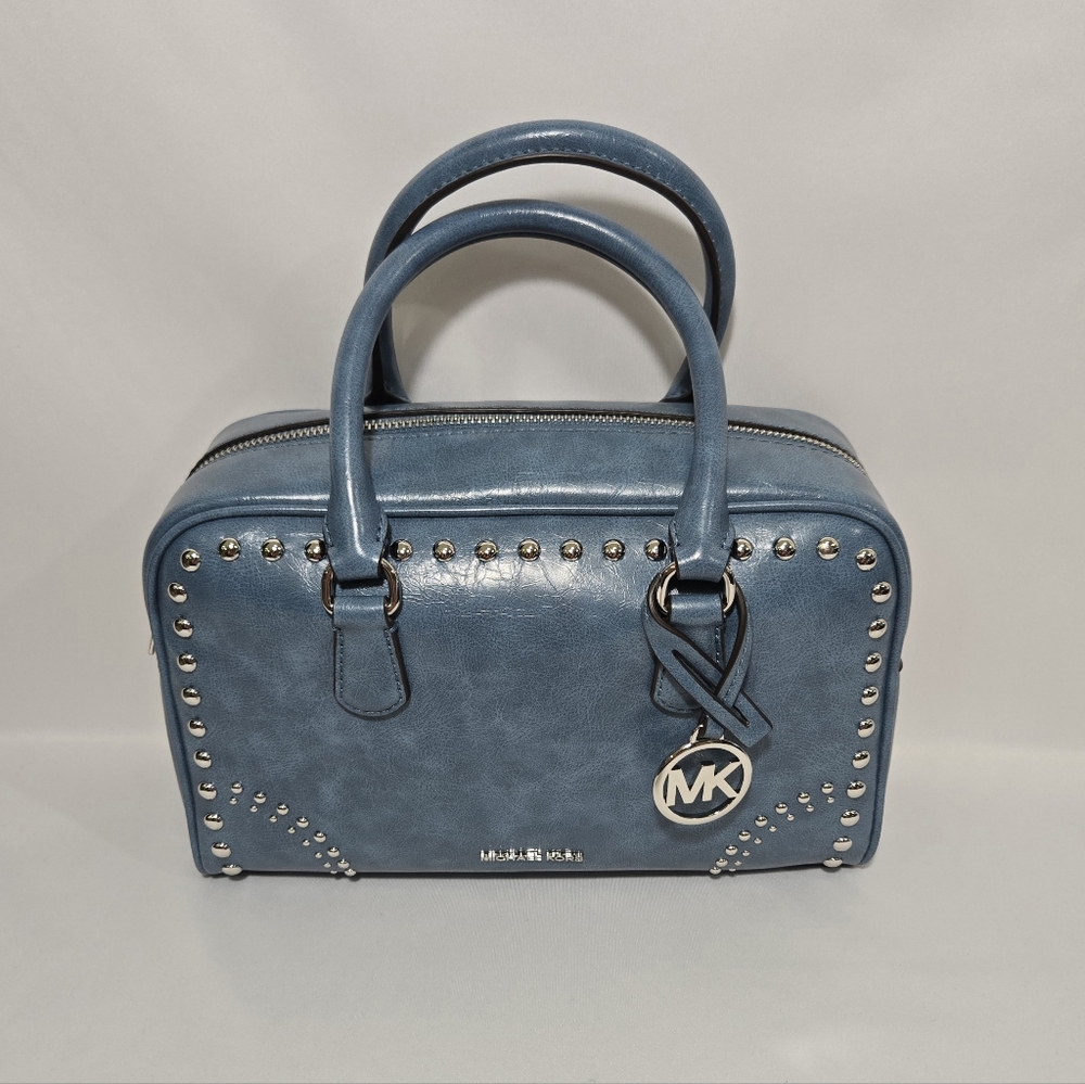 Michael Kors Thompson Cornflower MD Duffle Satchel Purse - Picture 7 of 16